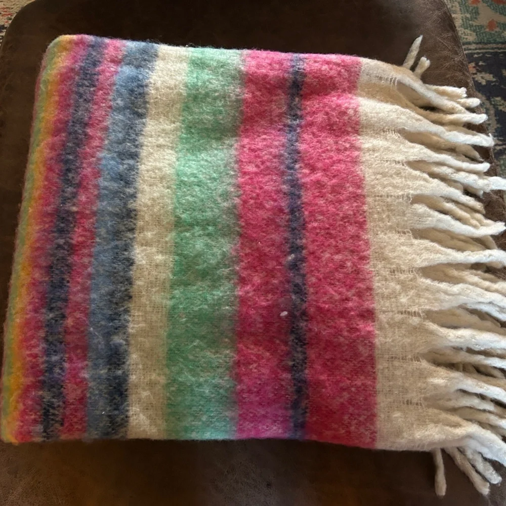 Free People Skye Stripe Fringe Throw